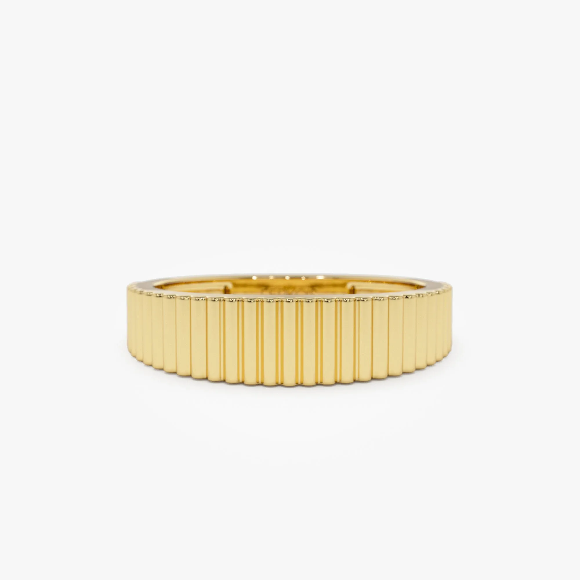 14k Fluted Textured Graduating Ring