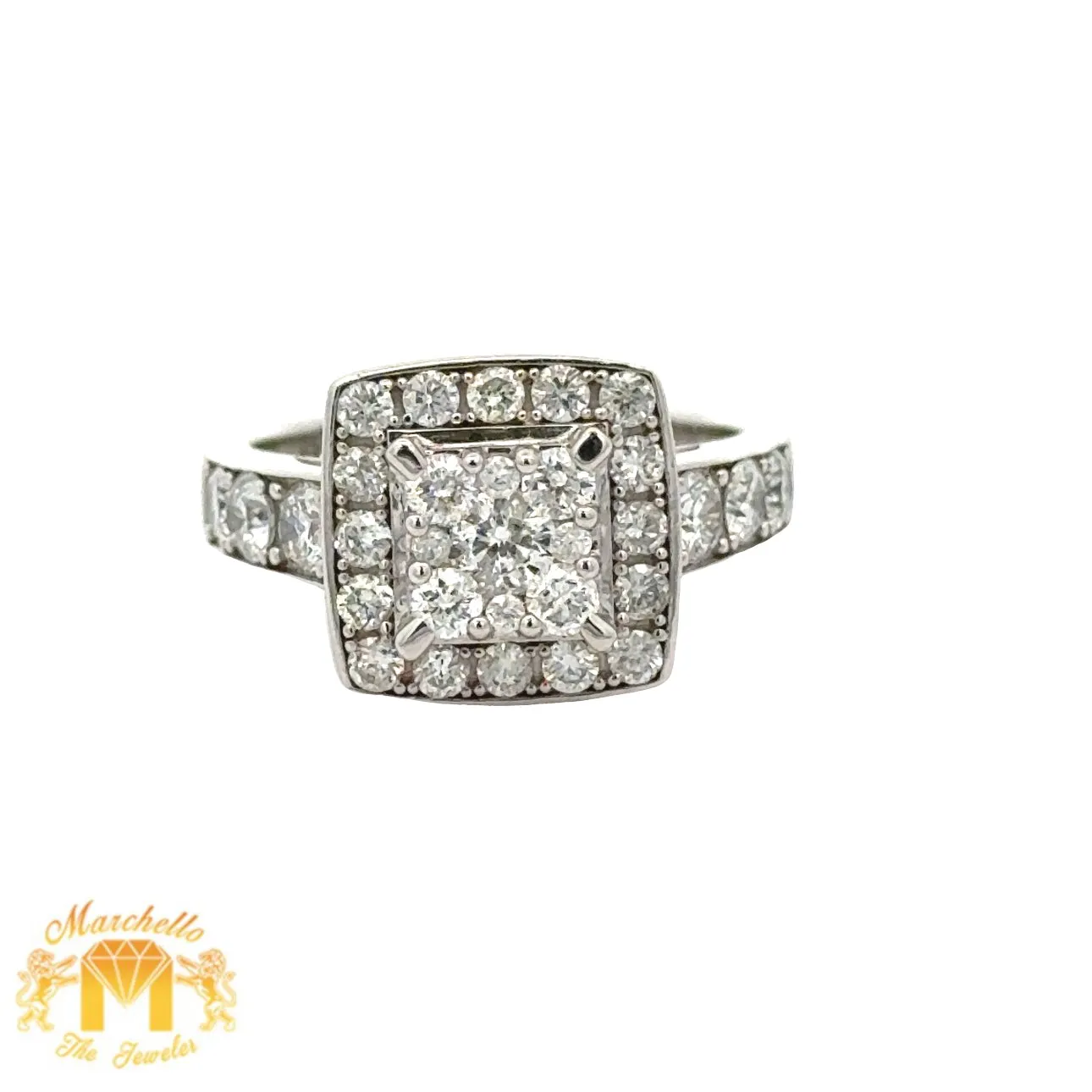 14k white gold and diamond 3-piece Ladies` Ring with Round Diamond