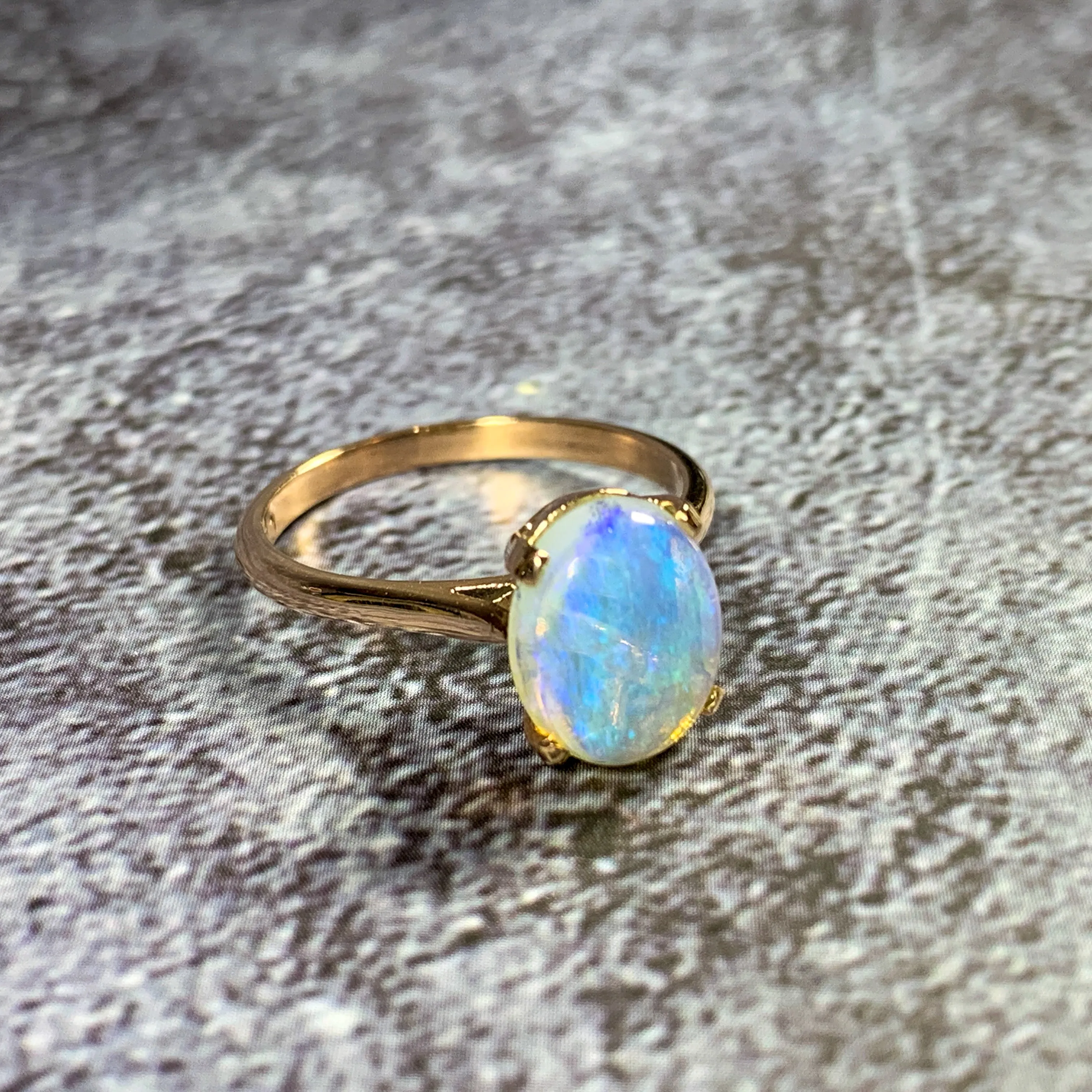 9kt Rose Gold Light Opal 1.64ct solitaire ring
