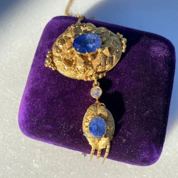 Antique Sapphire & Diamond Necklace