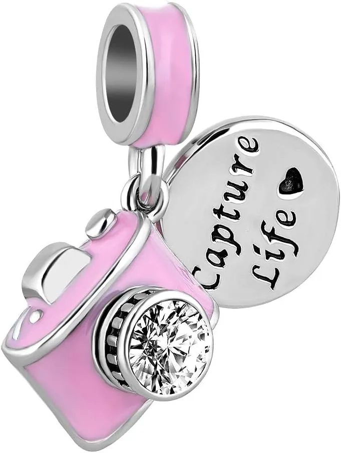 CharmSStory Camera Capture Life Travel Dangle Charm Bead for Charm Bracelet