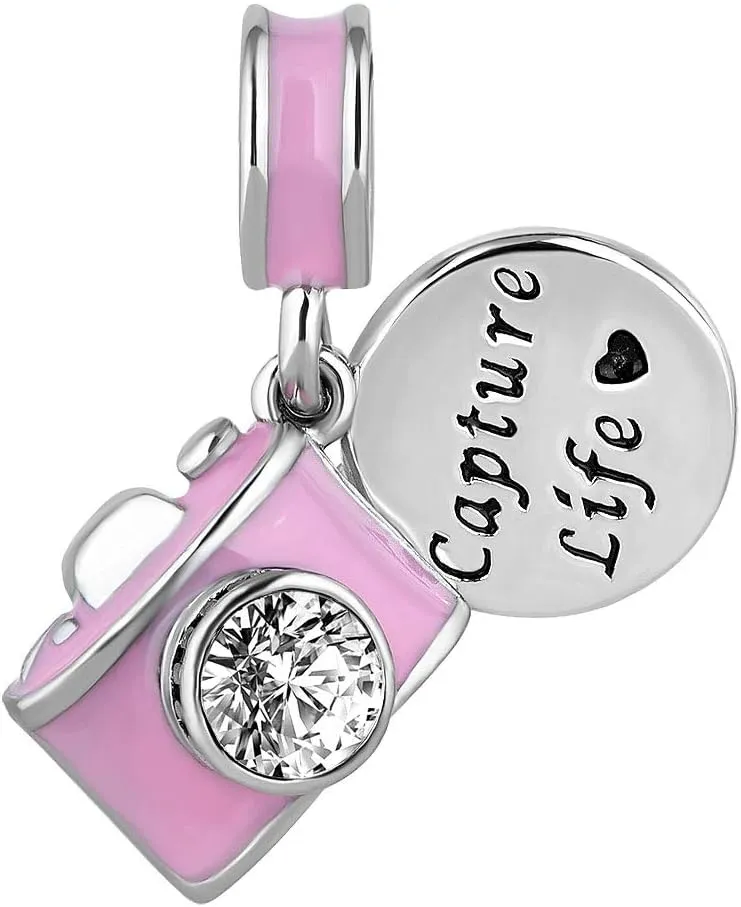 CharmSStory Camera Capture Life Travel Dangle Charm Bead for Charm Bracelet