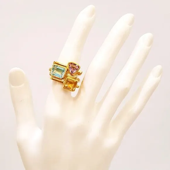 Citrine Maxi Cube Ring
