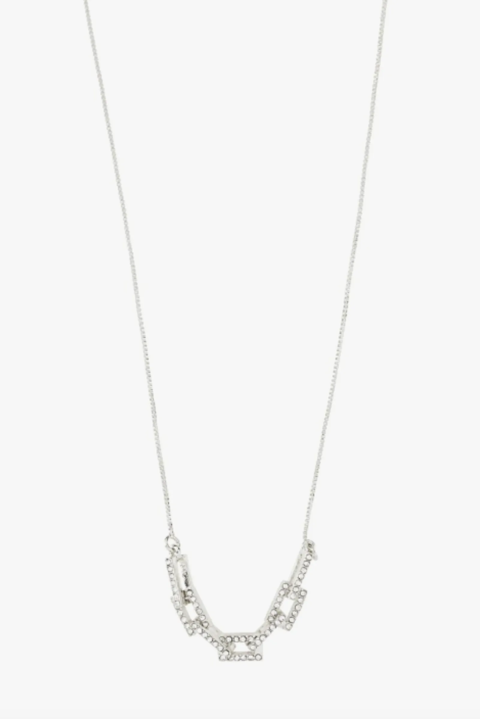 Coby Recycled Crystal Pendant Necklace - Silver Plated