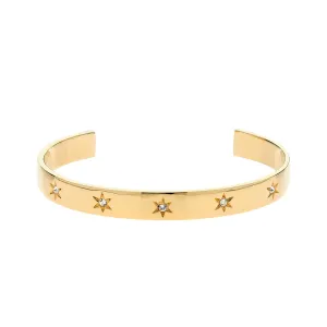 Gold & Crystal Star Cuff
