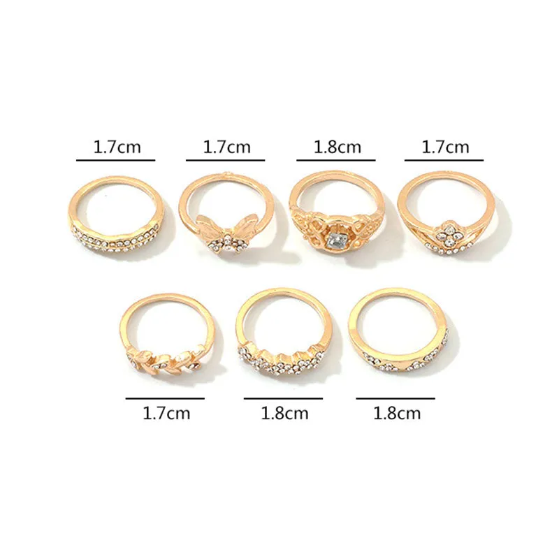 Gold Butterfly Ring Set