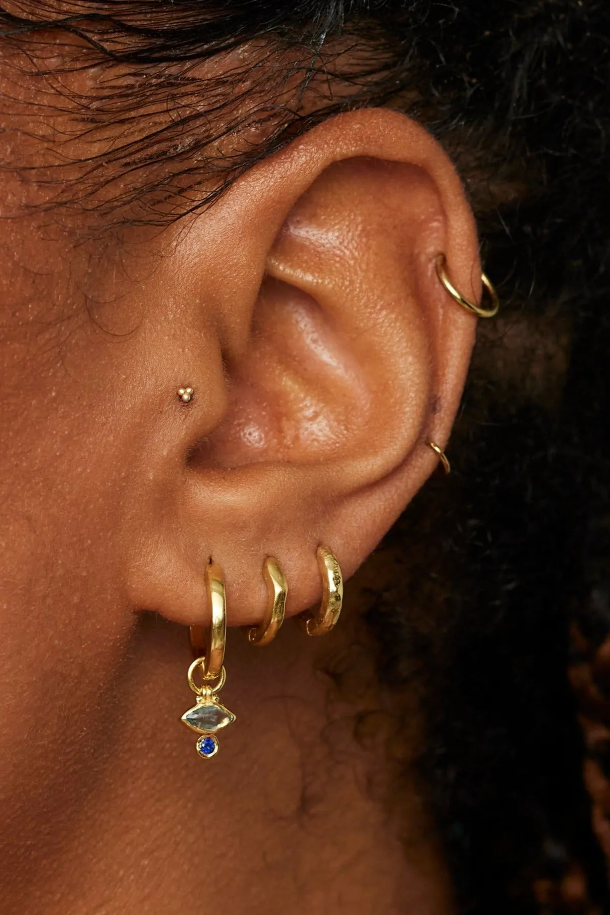 Hazel Apatite Gold Charm