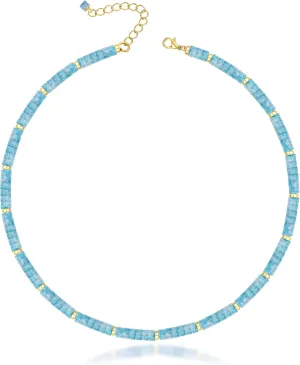 Heishi Style Gemstones/Natural Pearls Beaded Choker Necklace for Women, Handmade Jewelry Gifts for Her