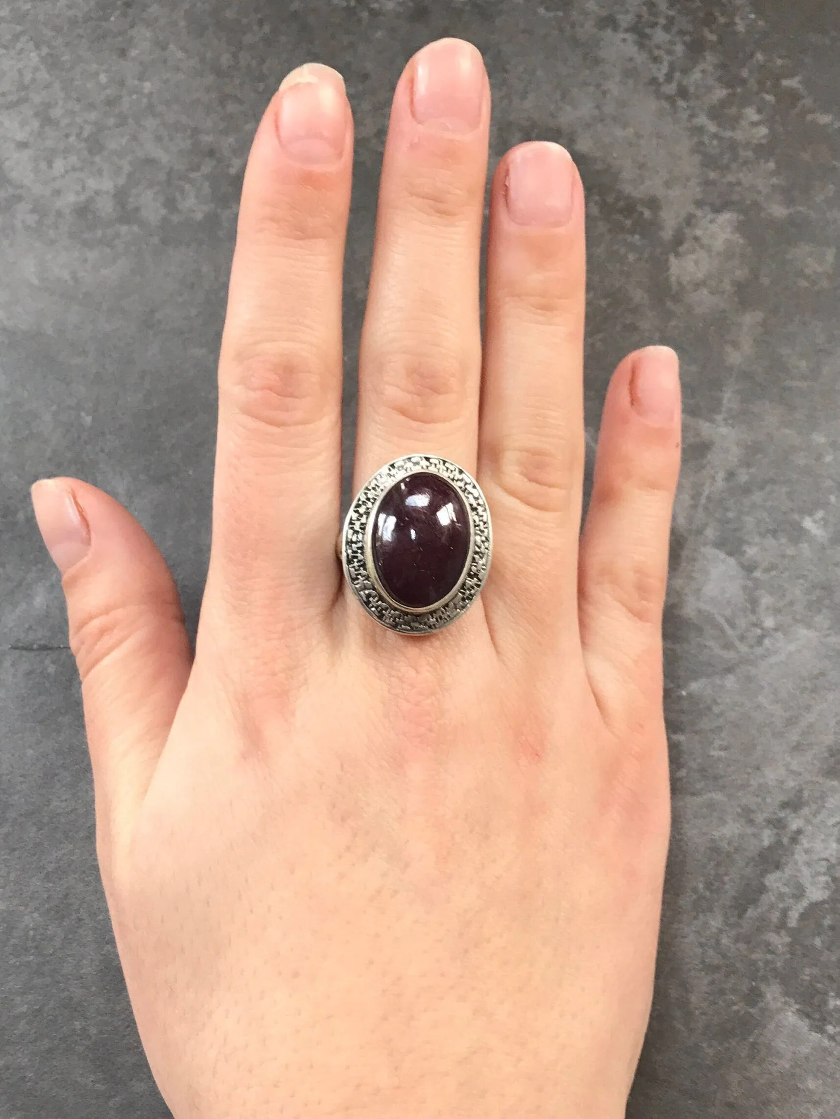 Huge Ruby Ring - Natural Ruby Ring - Statement Vintage Ring