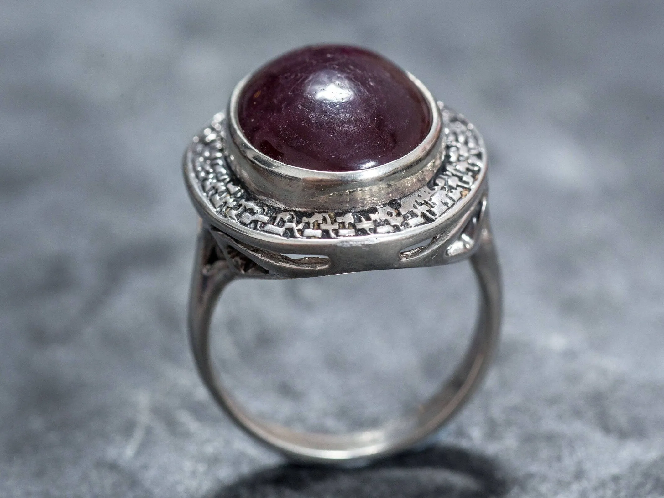 Huge Ruby Ring - Natural Ruby Ring - Statement Vintage Ring