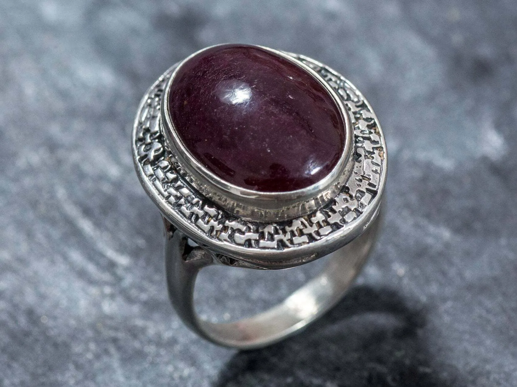 Huge Ruby Ring - Natural Ruby Ring - Statement Vintage Ring