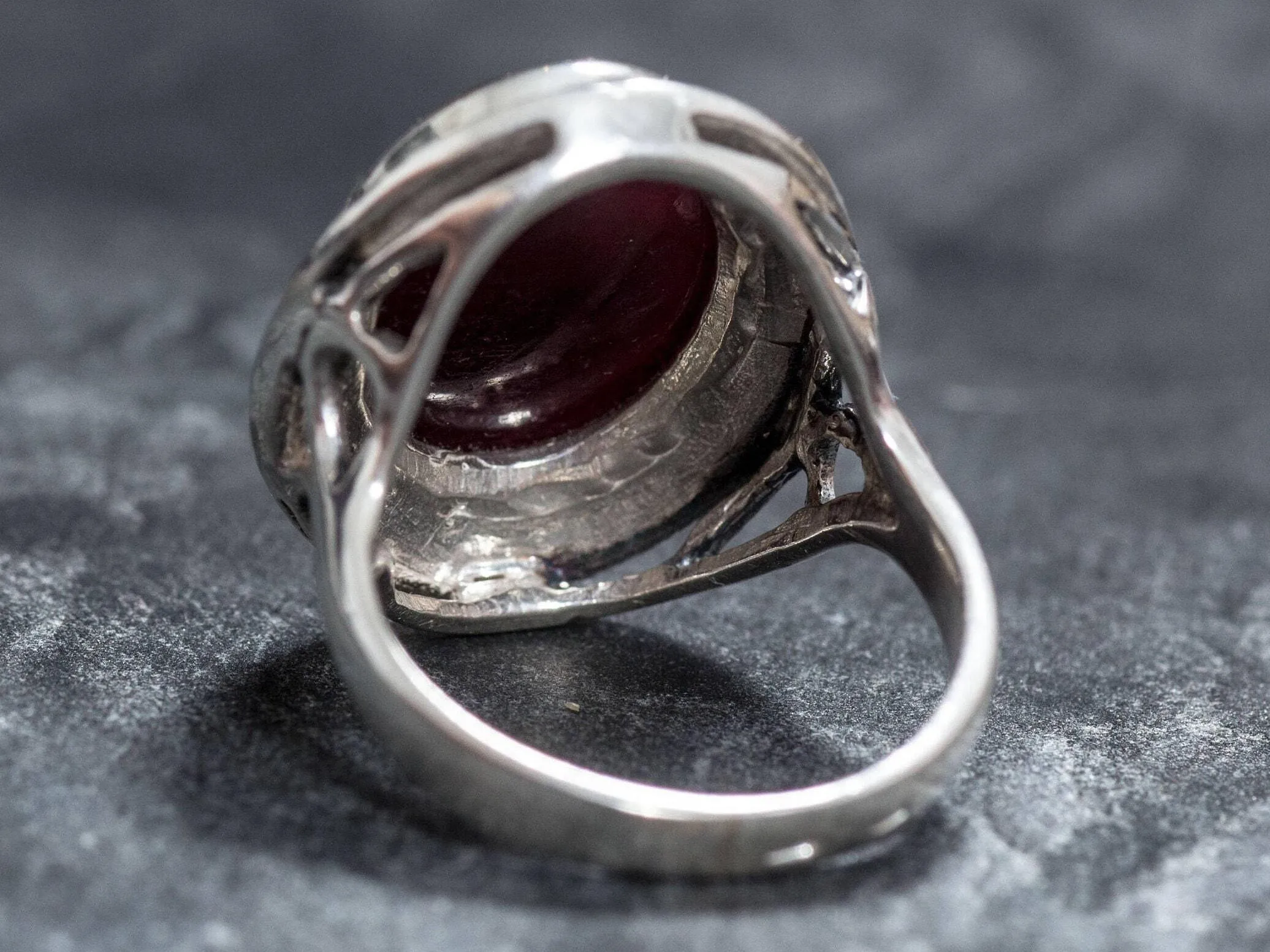 Huge Ruby Ring - Natural Ruby Ring - Statement Vintage Ring