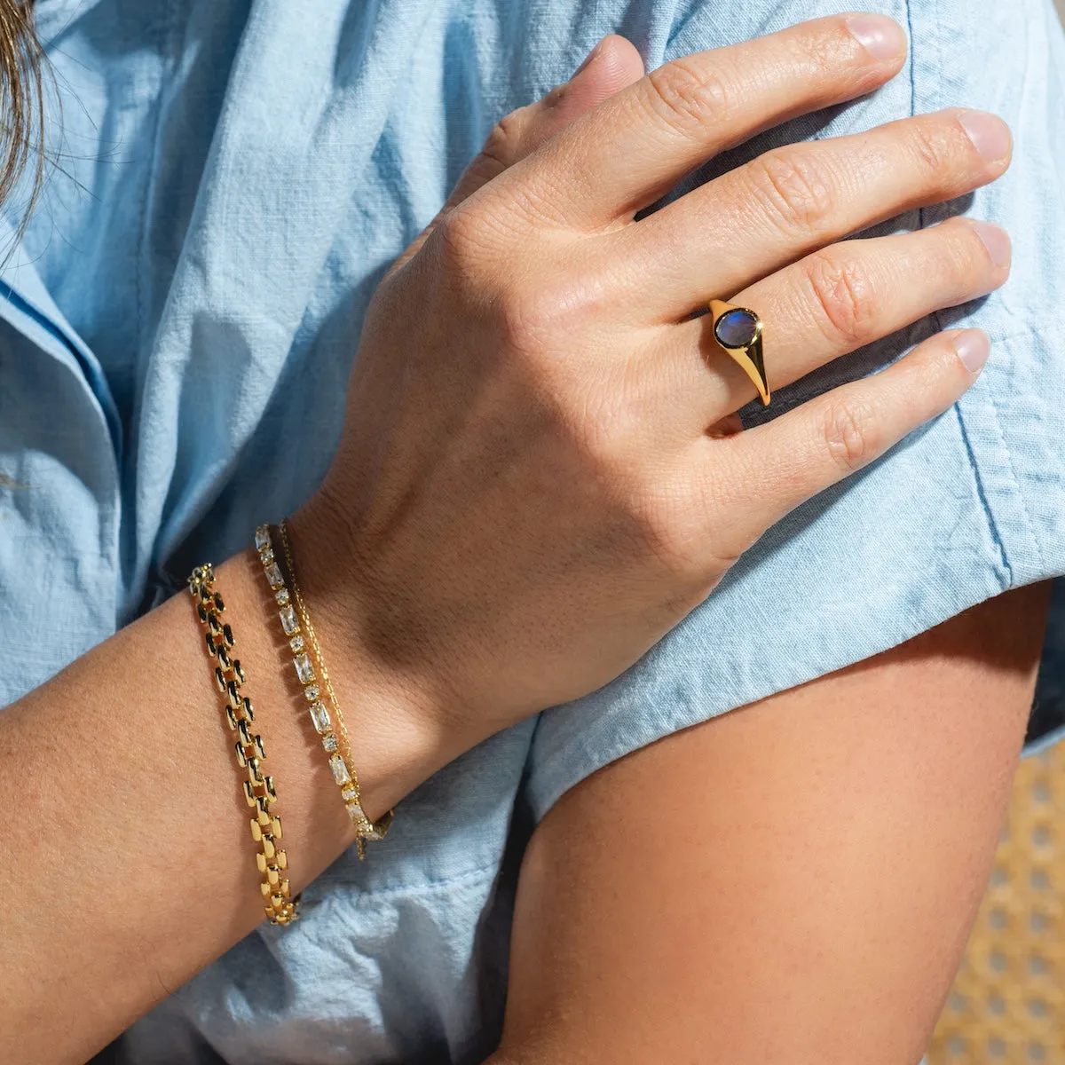 Labradorite Transformation Ring