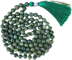 Natural Nephrite Jade 8mm 108 Mala Beads, Spiritual, Meditation Beads, Reiki, Japa Mala, Buddhist Prayer Beads, Yoga Bracelet, healing beads LKMALA-RRGU-594