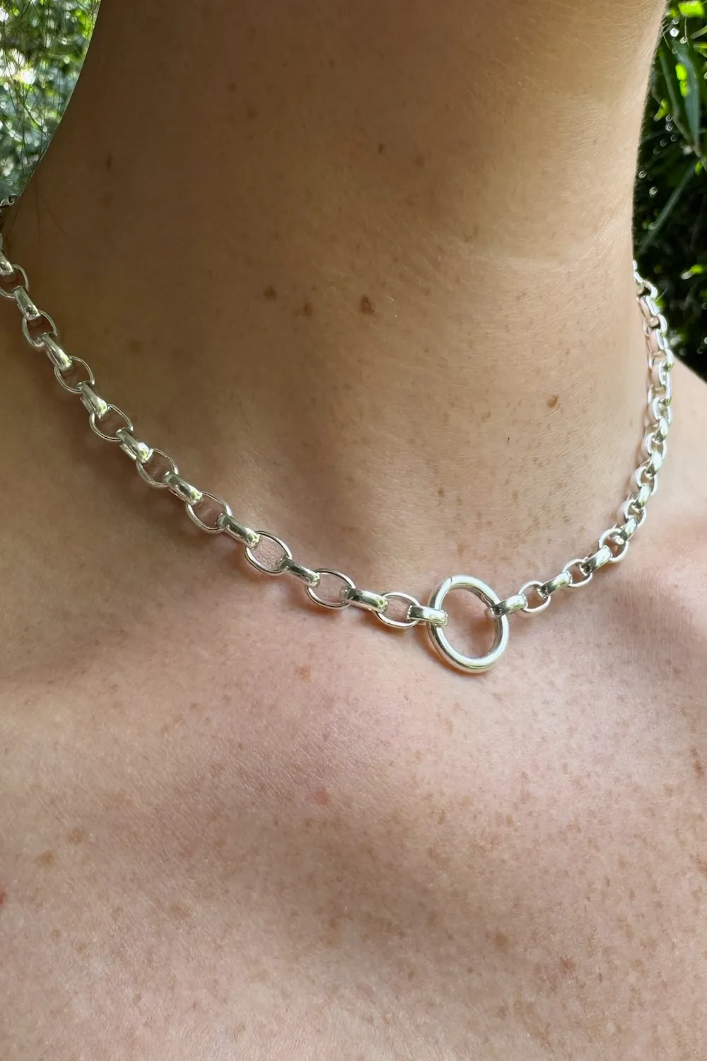Oval Charm Loop Chain in Silver
