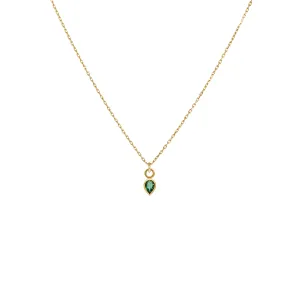Pear Cut Emerald Pendant Necklace