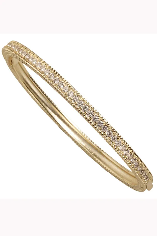 Perfect Day Narrow Gold CZ Bangle