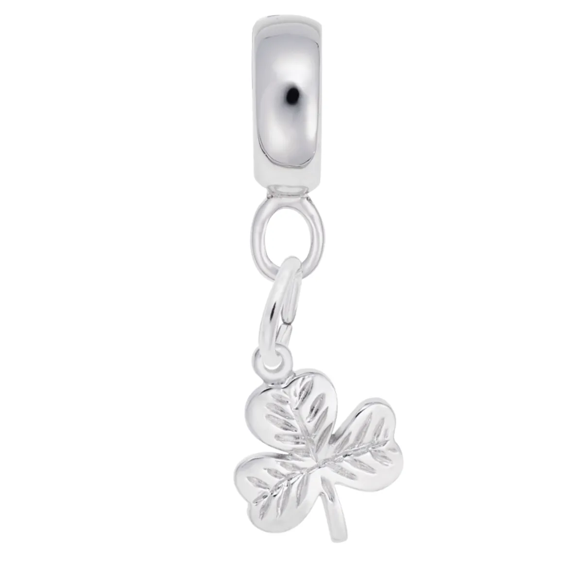 Shamrock Charm Dangle Bead In Sterling Silver