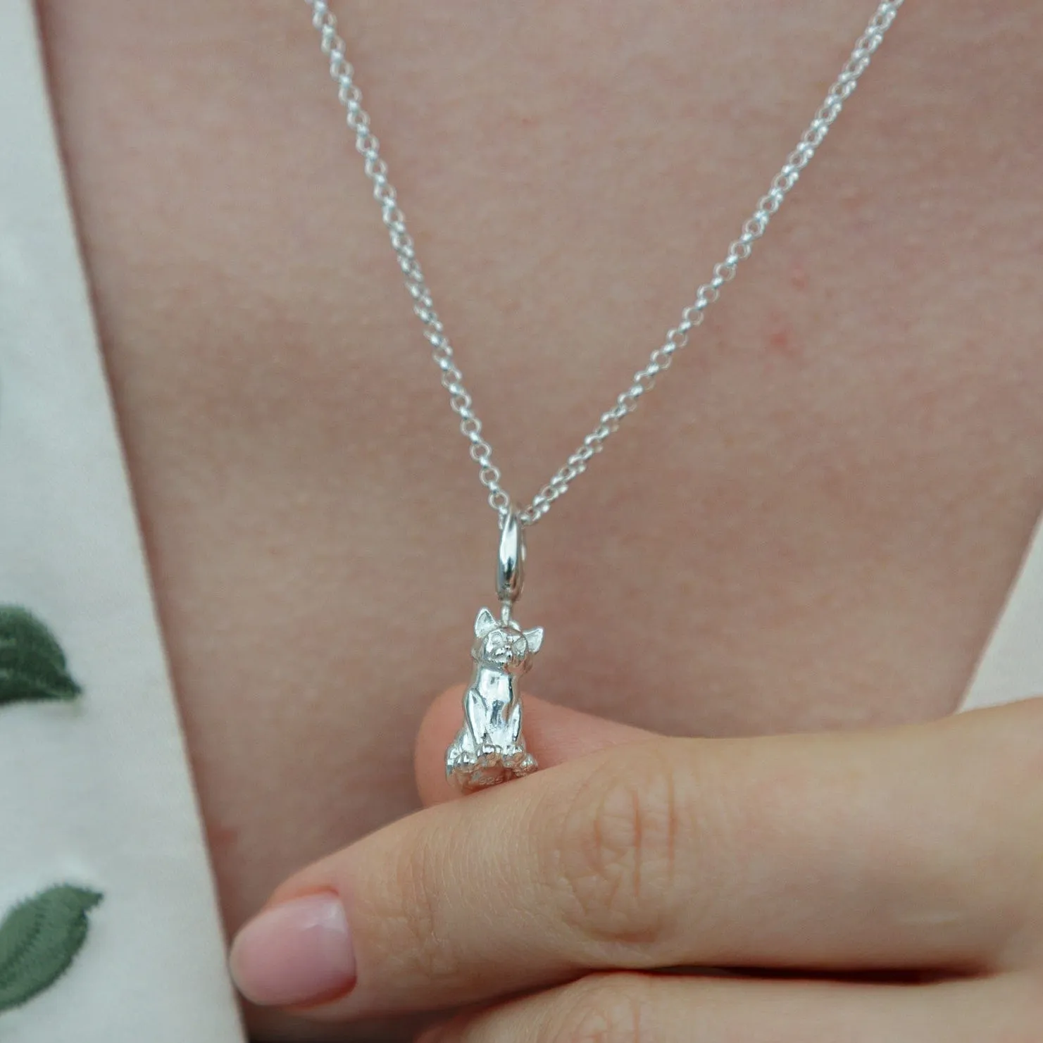 Silver Cat Charm