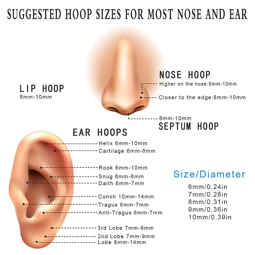 Small Unisex Cartilage Hoop Earrings,316L Surgical Stainess Steel Huggie Hoop Earrings for Helix Lobes Hinged Sleeper Earrings for Men Women (7mm, Silver)