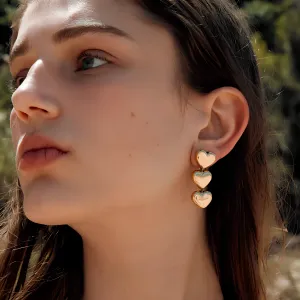 Smooth Love Heart Pendant Earrings
