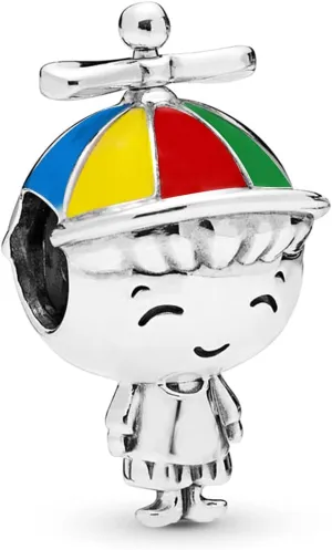 Son Charm Compatible with Pandora Charms Bracelet Googler Hat Sterling Silver Bead