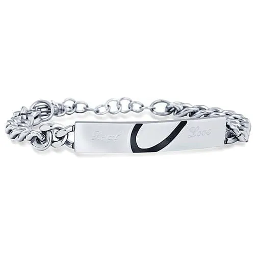Stainless steel couple bracelets
