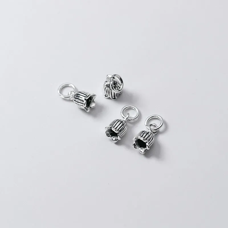 Sterling Thai Silver Tulip Flower Charm Pendant