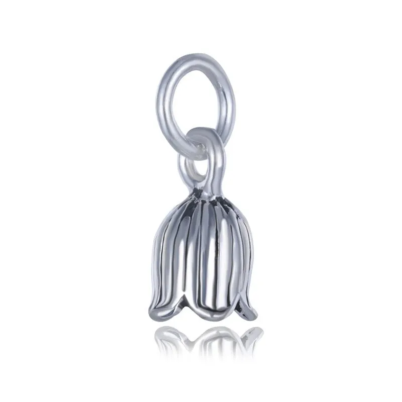Sterling Thai Silver Tulip Flower Charm Pendant