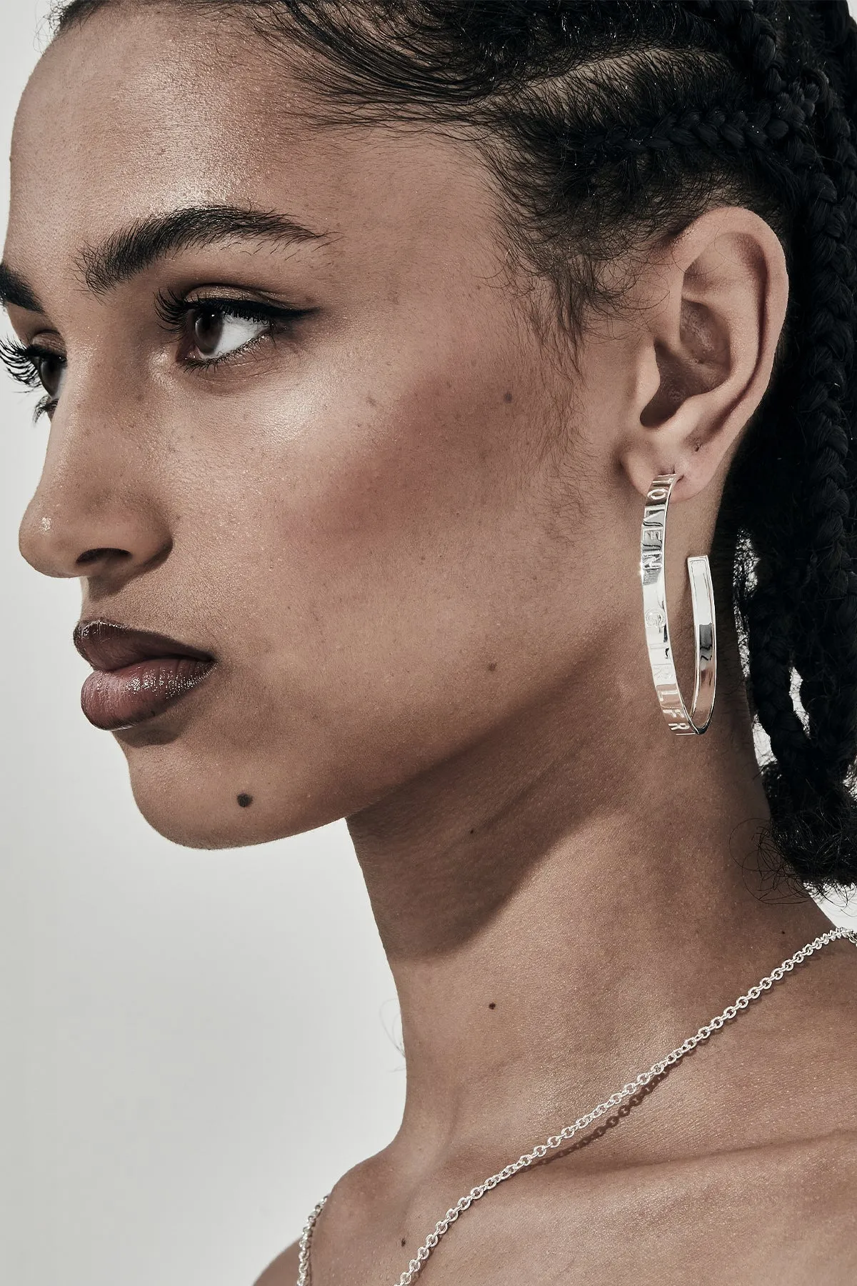 Text Logo Hoop Earrings