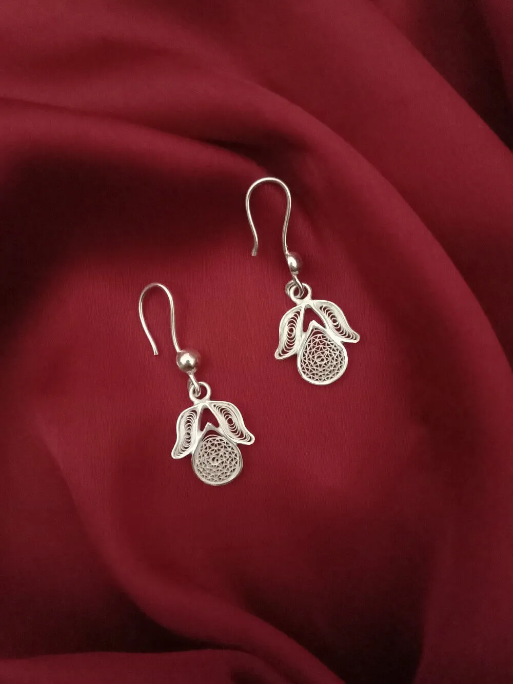 Tulip Silver Earrings